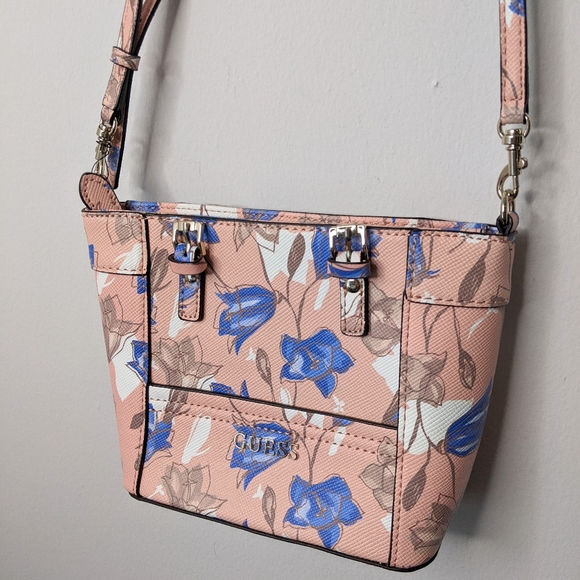 Guess Handbags - Guess floral pink crossbody bag